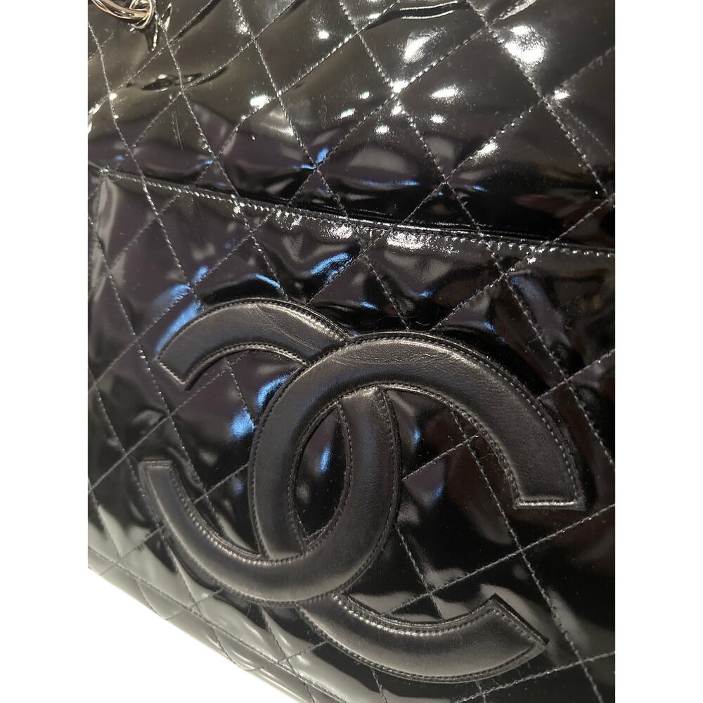 1996 Vintage Chanel Quilted Patent Leather Shopping Tote - Picture 6 of 13